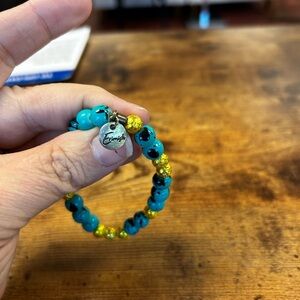 Ermish Turquoise and Gold Beaded Bracelet